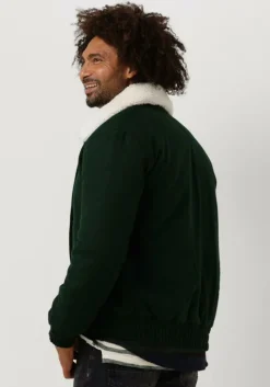 donkergroene colourful rebel jack chase contrast collar jacket