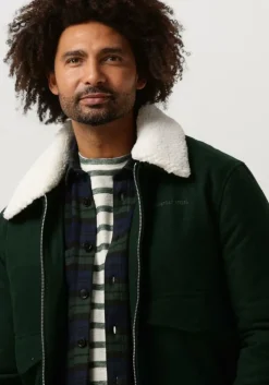 donkergroene colourful rebel jack chase contrast collar jacket