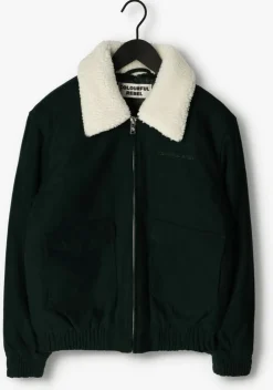 donkergroene colourful rebel jack chase contrast collar jacket