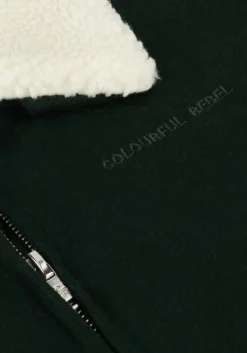 donkergroene colourful rebel jack chase contrast collar jacket