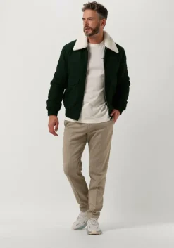 donkergroene colourful rebel jack chase contrast collar jacket