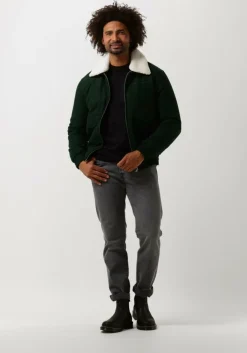 donkergroene colourful rebel jack chase contrast collar jacket