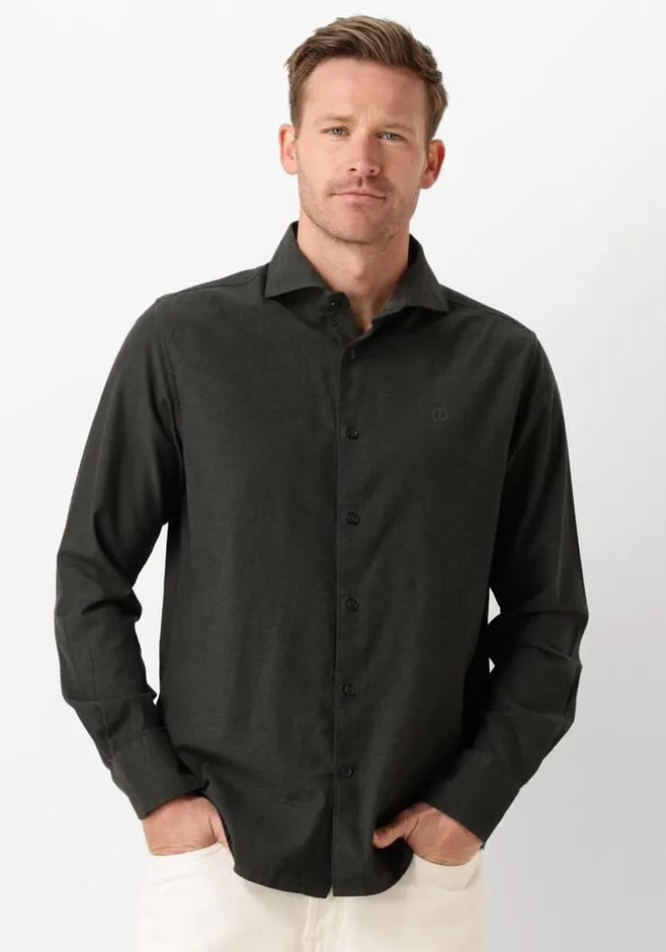 donkergroene dstrezzed casual overhemd olav shirt