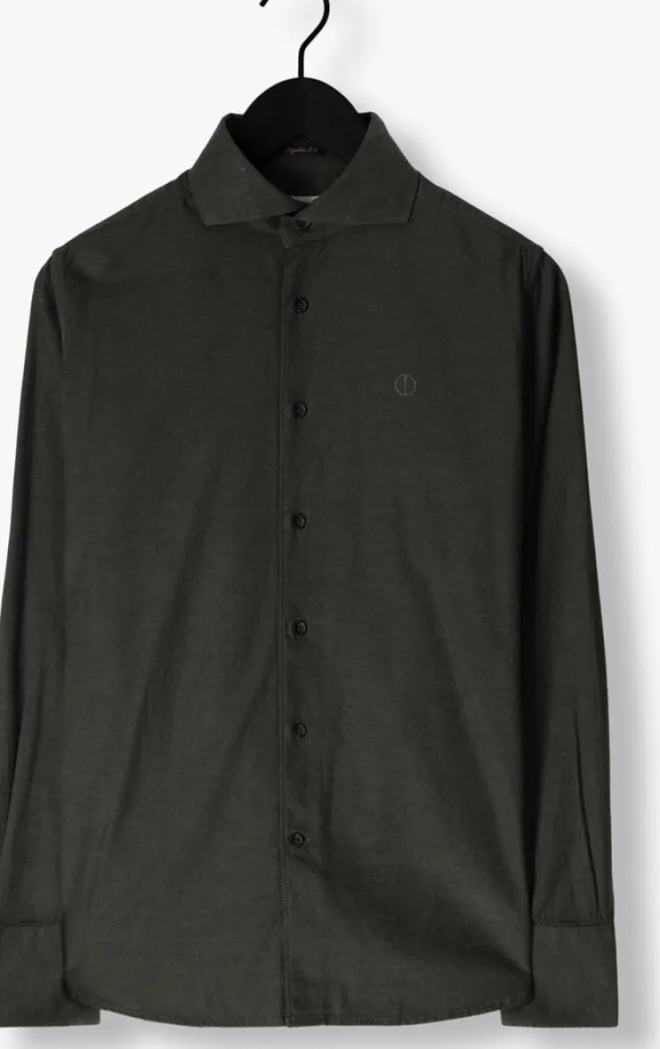donkergroene dstrezzed casual overhemd olav shirt