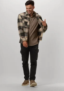 donkergroene dstrezzed overshirt corey overshirt