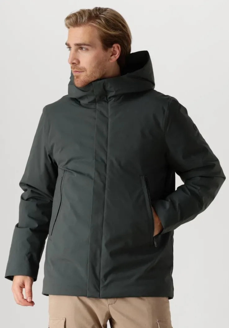 donkergroene elvine gewatteerde jas vhinner