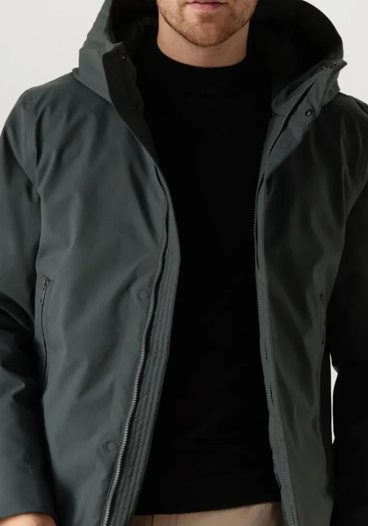 donkergroene elvine gewatteerde jas vhinner