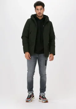 donkergroene elvine gewatteerde jas cole