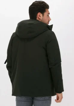 donkergroene elvine gewatteerde jas cole