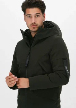 donkergroene elvine gewatteerde jas cole