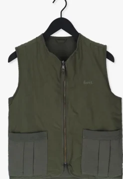 donkergroene forét bodywarmer trouwel