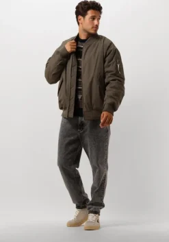 donkergroene forét jack bow bomber jacket