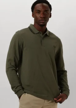 donkergroene fred perry polo twin tipped fred perry shirt long sleeve