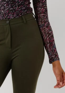 donkergroene freebird flared broek plien