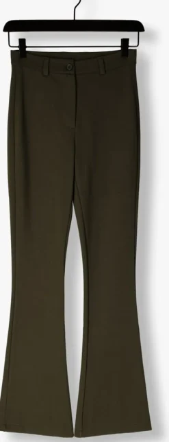 donkergroene freebird flared broek plien