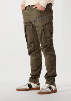donkergroene g-star raw cargobroeken rovic zip 3d regular tapered