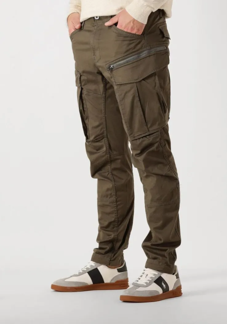 donkergroene g-star raw cargobroeken rovic zip 3d regular tapered