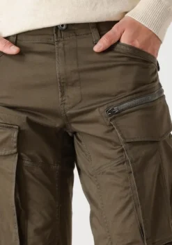 donkergroene g-star raw cargobroeken rovic zip 3d regular tapered