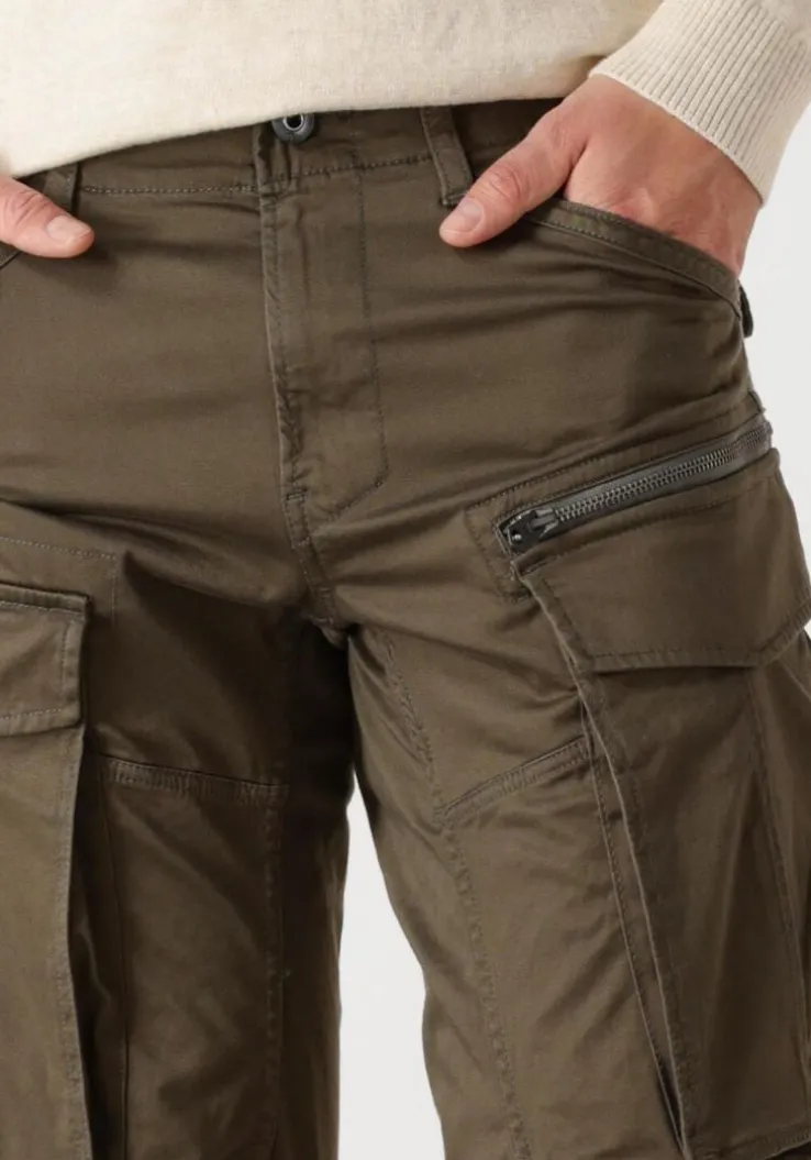 donkergroene g-star raw cargobroeken rovic zip 3d regular tapered