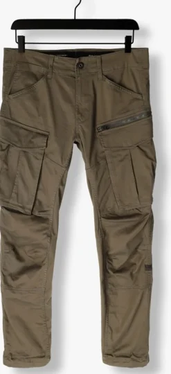 donkergroene g-star raw cargobroeken rovic zip 3d regular tapered