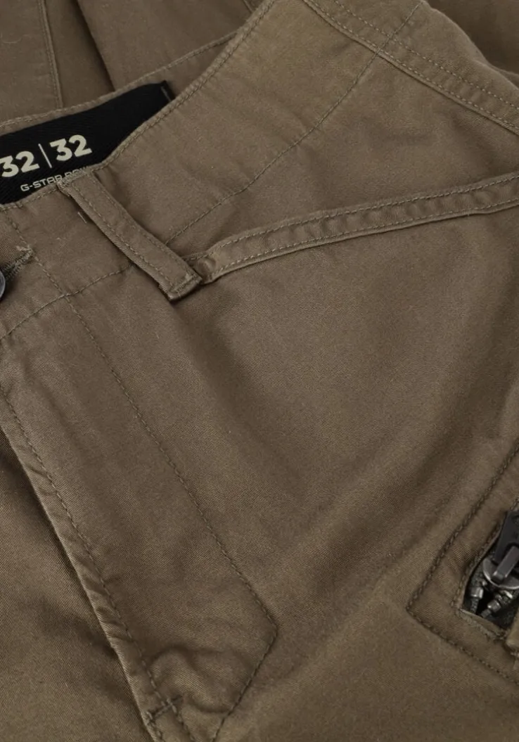 donkergroene g-star raw cargobroeken rovic zip 3d regular tapered