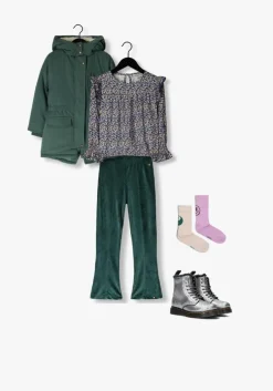 donkergroene koko noko flared broek q52961