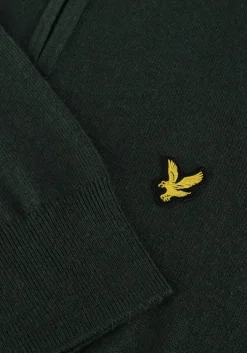 donkergroene lyle & scott trui cotton merino quarter zip jumper