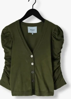 donkergroene minus vest seana knit cardigan