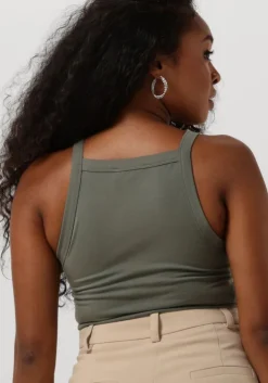 donkergroene modström top daemd top