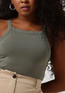 donkergroene modström top daemd top