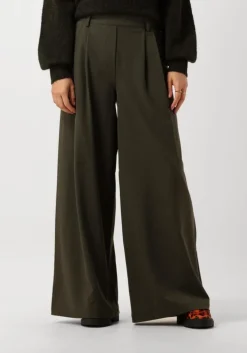 donkergroene my essential wardrobe wijde broek hacemw wide pant