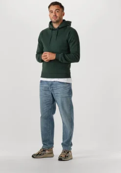 donkergroene pure path sweater regular fit hoodie ls sweaters