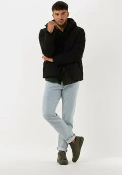 donkergroene purewhite casual overhemd essential shirt jersey ls