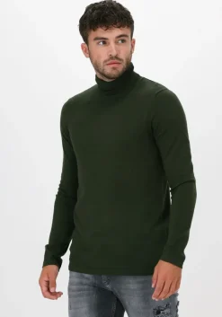 donkergroene purewhite coltrui essential knit turtleneck