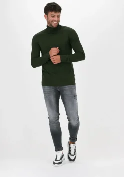 donkergroene purewhite coltrui essential knit turtleneck