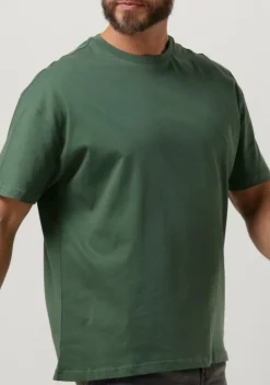 donkergroene purewhite t-shirt tshirt with small logo at side and big back embroidery