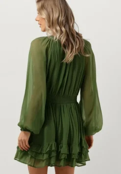 donkergroene rough studios mini jurk lilly dress