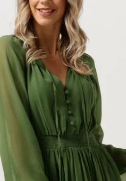 donkergroene rough studios mini jurk lilly dress