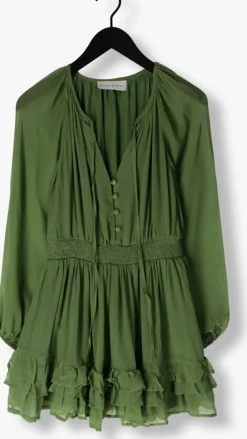 donkergroene rough studios mini jurk lilly dress