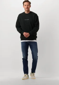 donkergroene scotch & soda sweater logo front chest sweatshirt