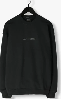 donkergroene scotch & soda sweater logo front chest sweatshirt