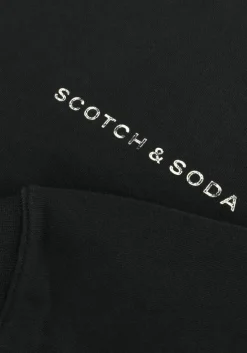 donkergroene scotch & soda sweater logo front chest sweatshirt