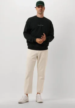 donkergroene scotch & soda sweater logo front chest sweatshirt