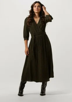 donkergroene scotch & soda midi jurk midi wrap dress