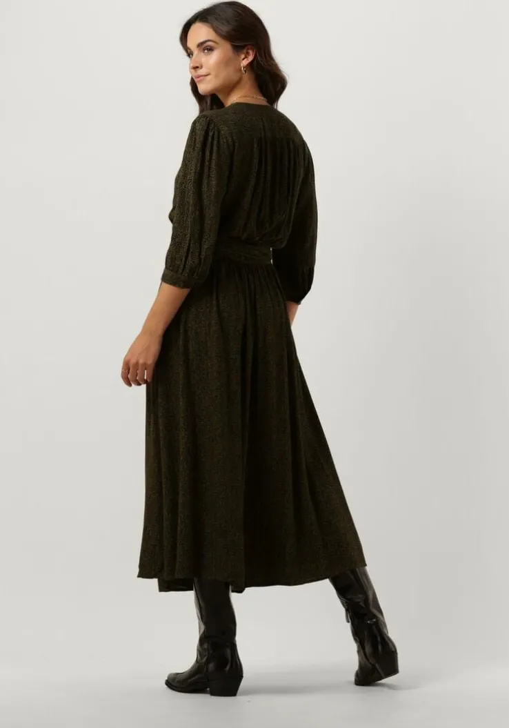 donkergroene scotch & soda midi jurk midi wrap dress