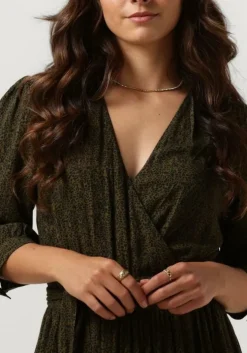 donkergroene scotch & soda midi jurk midi wrap dress