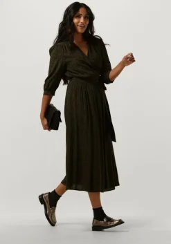 donkergroene scotch & soda midi jurk midi wrap dress