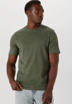 donkergroene scotch & soda t-shirt seasonal core - regular-fit logo t-shirt