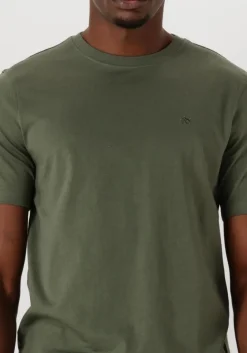 donkergroene scotch & soda t-shirt seasonal core - regular-fit logo t-shirt