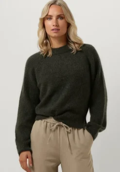 donkergroene second female trui brookline knit new o-neck